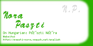 nora paszti business card